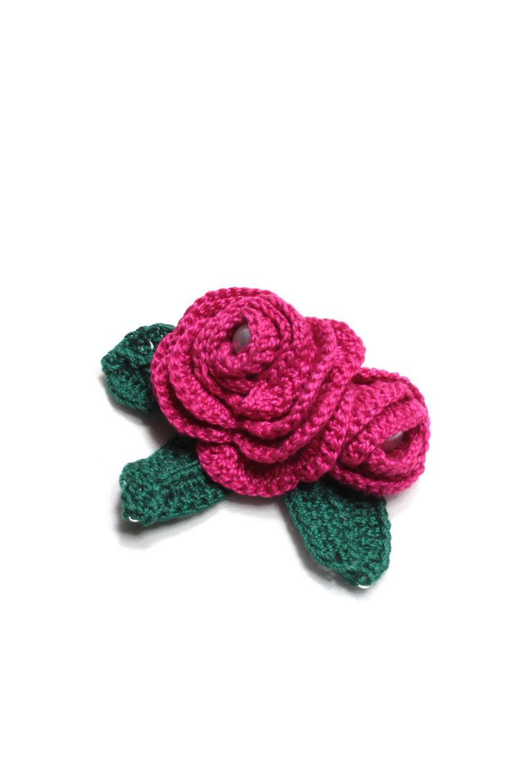 Crochet Rose Brooch