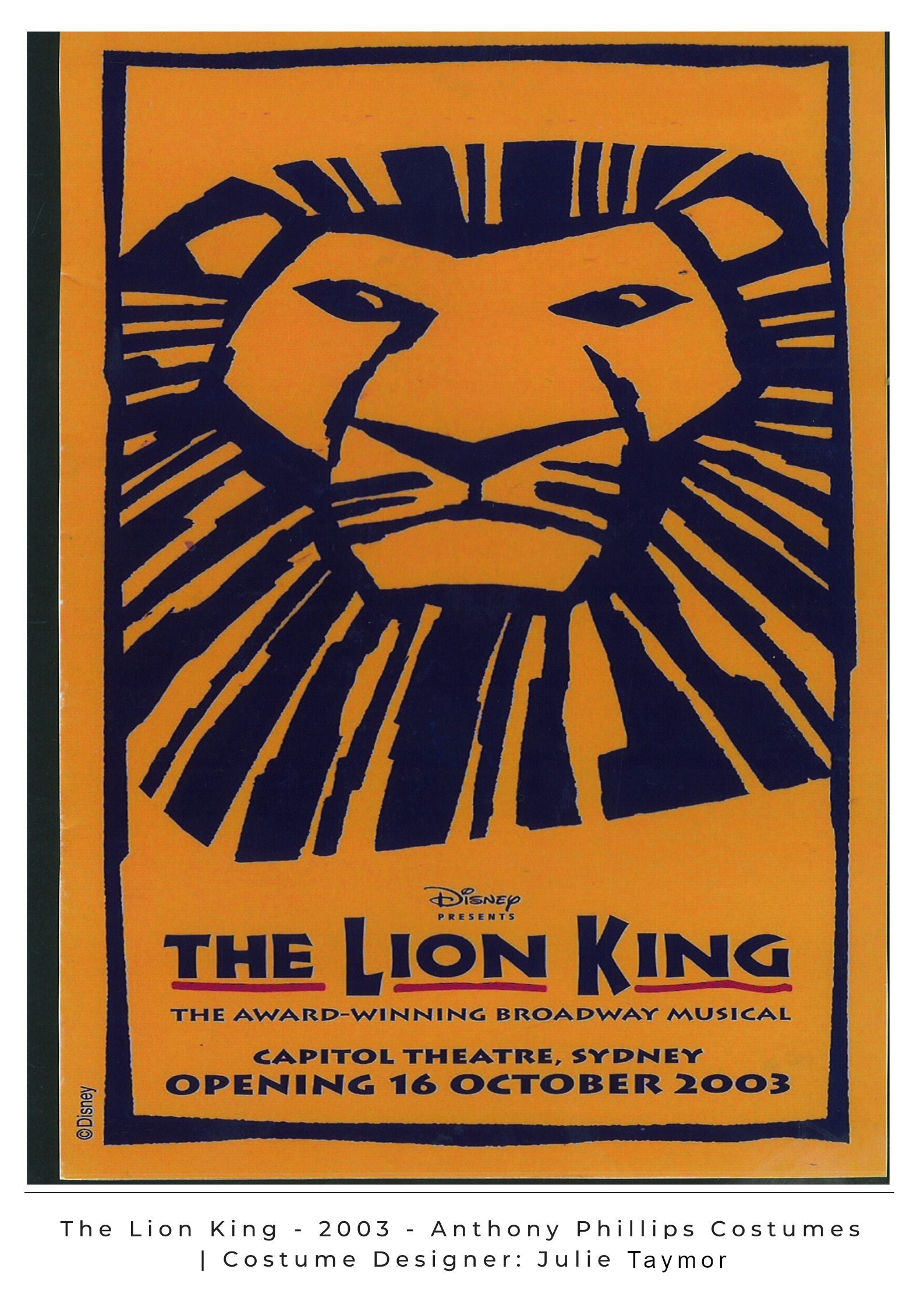 The Lion King Broadway Musical Entertainment Industry Theatre Movie Work Costume Construction Work Seamstress Draper