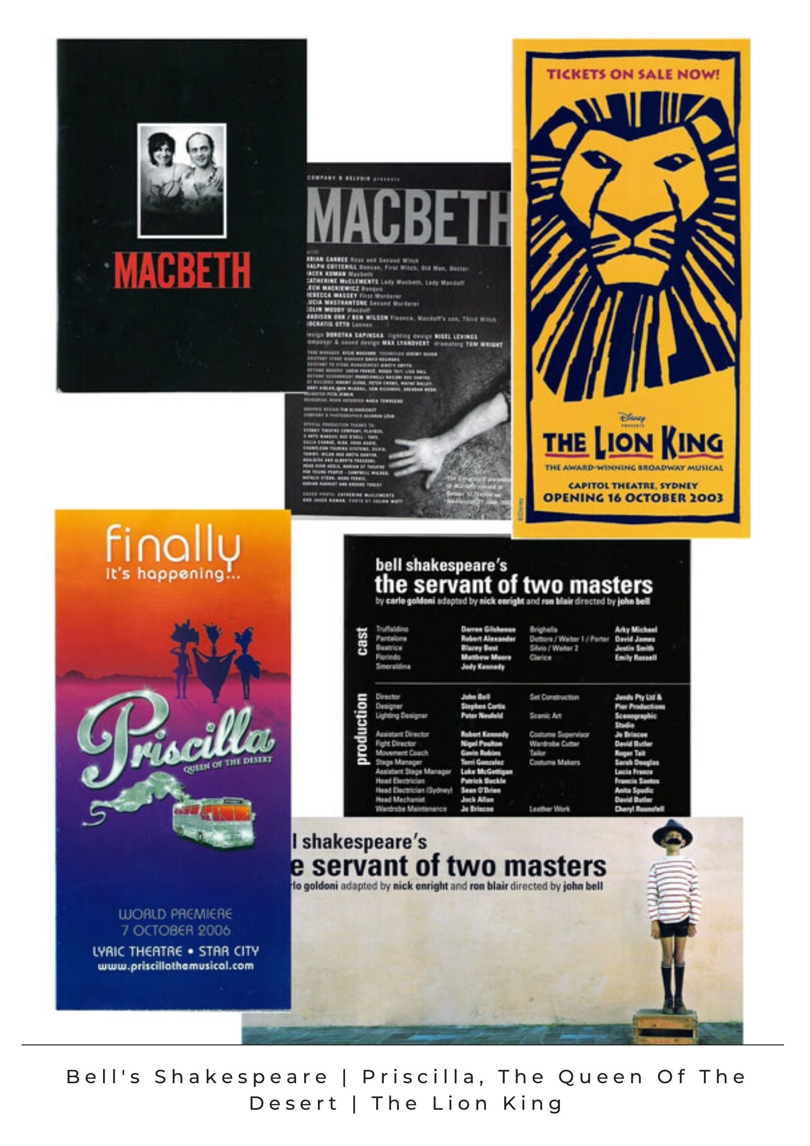 Priscilla: The Queen Of The Desert, The Lion King, Bells' Shakespeare Entertainment Industry Theatre Movie Work Costume Construction Work Seamstress Draper