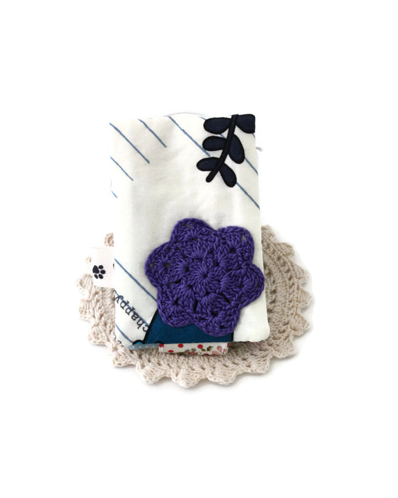 My Pretty Babi Card Holder Crochet Doily Printed Canvas Fabric