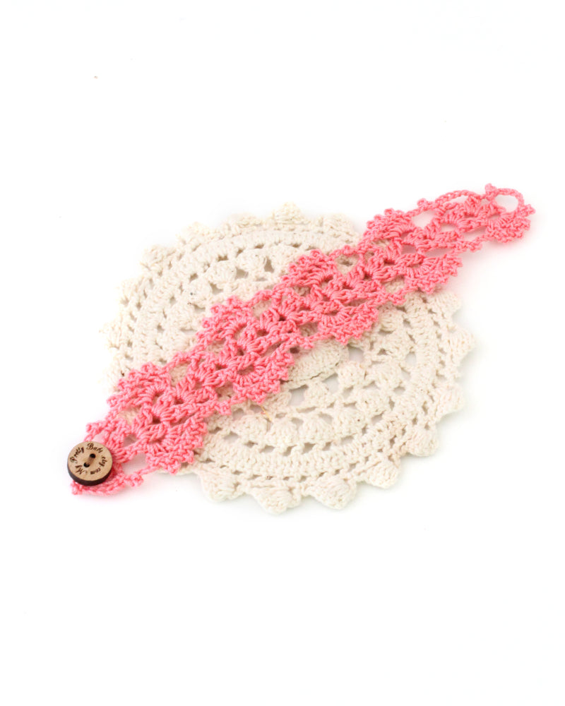 My Pretty Babi Crochet Bracelet in Coral