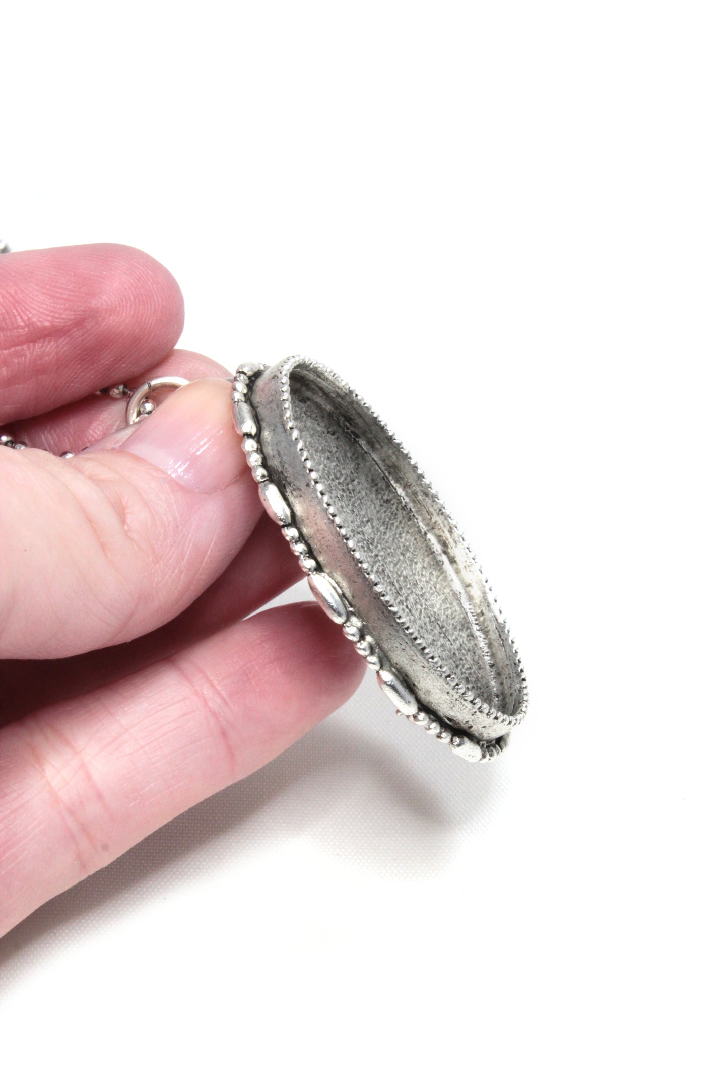 Reserved Listing for Lynn Boertje | Embroidery Custom Pet Portrait | Silver Oval Pendant/Brooch