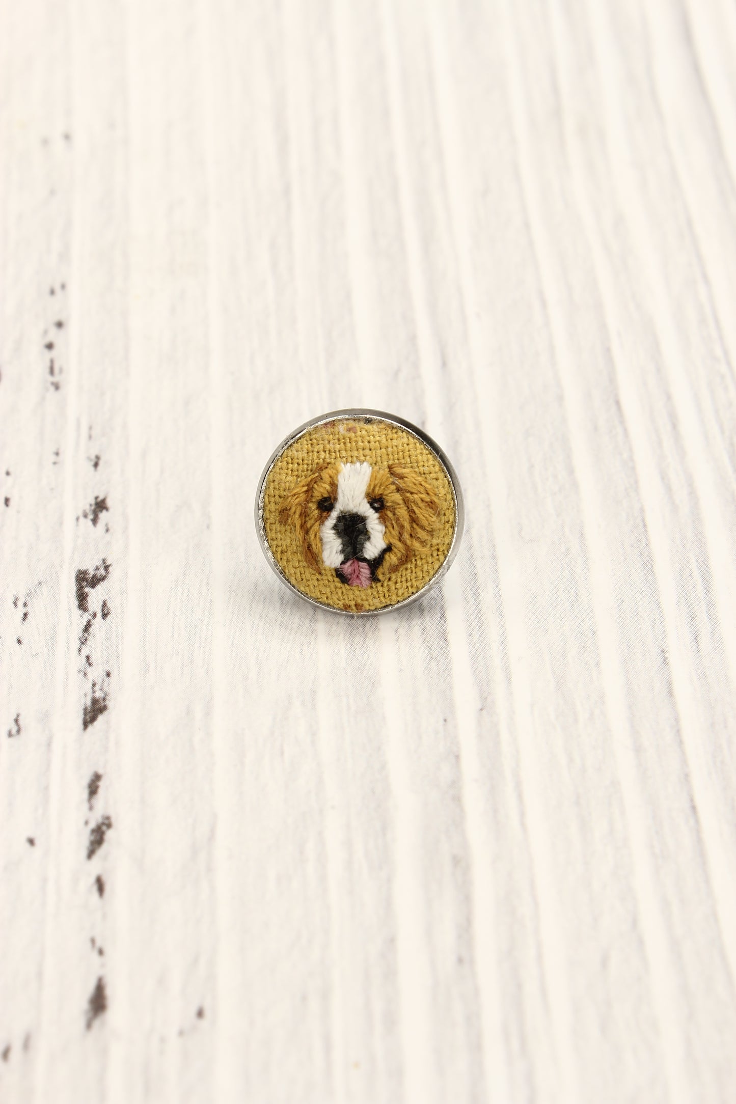 Embroidery St Bernard Studs Earrings