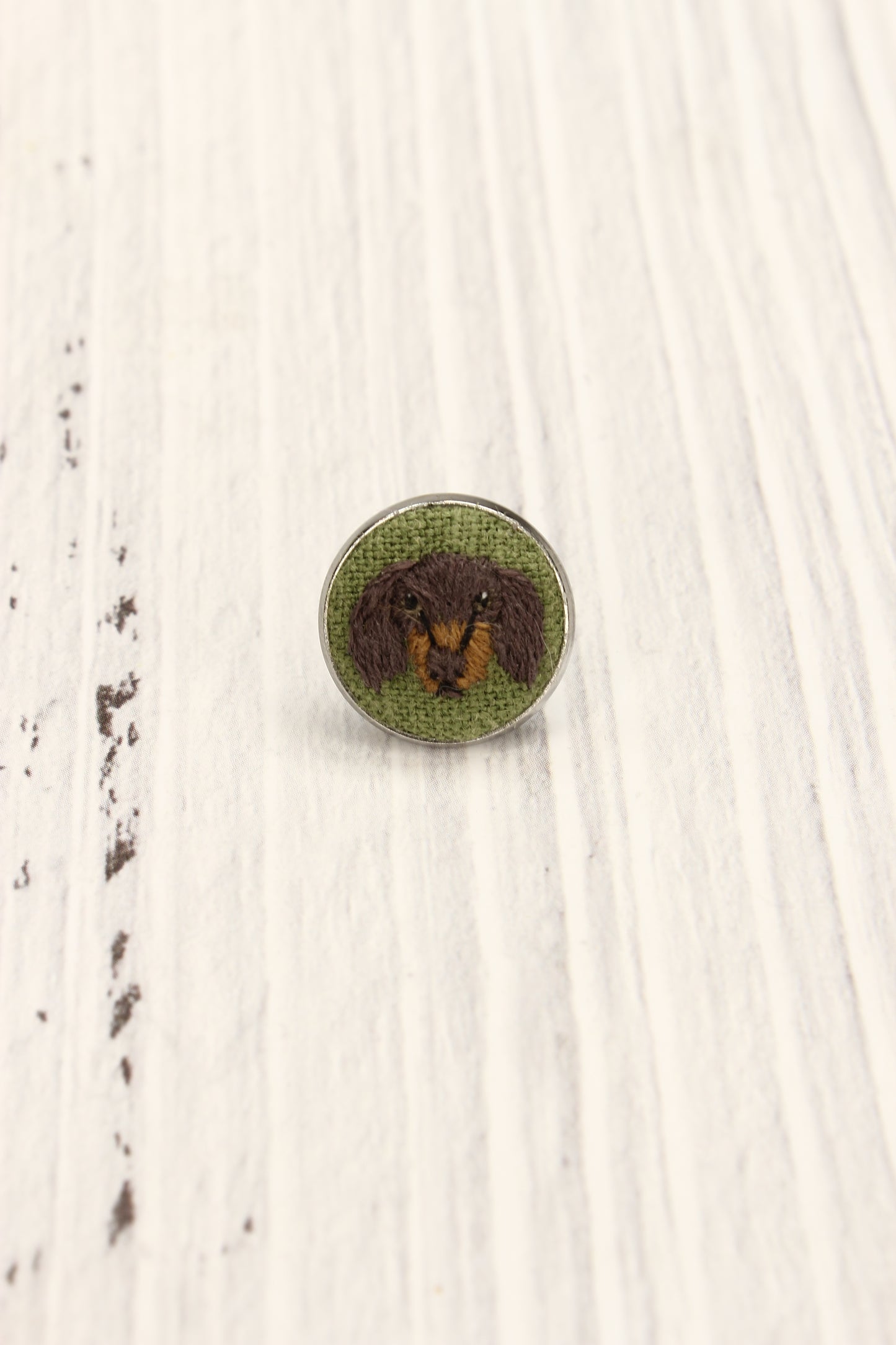 Embroidery Dachshund Studs Earrings