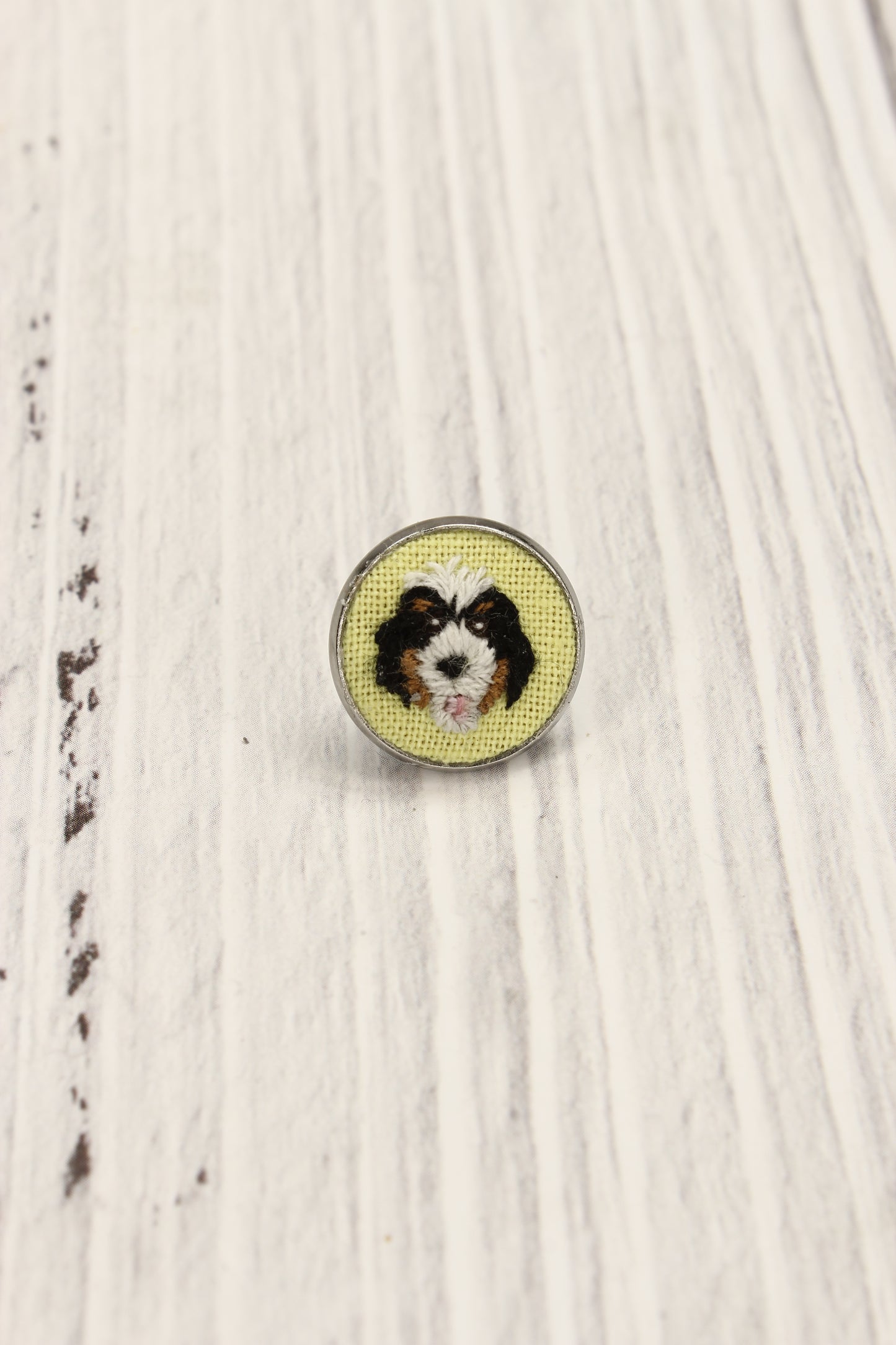 Embroidery Bernedoodle Studs Earrings