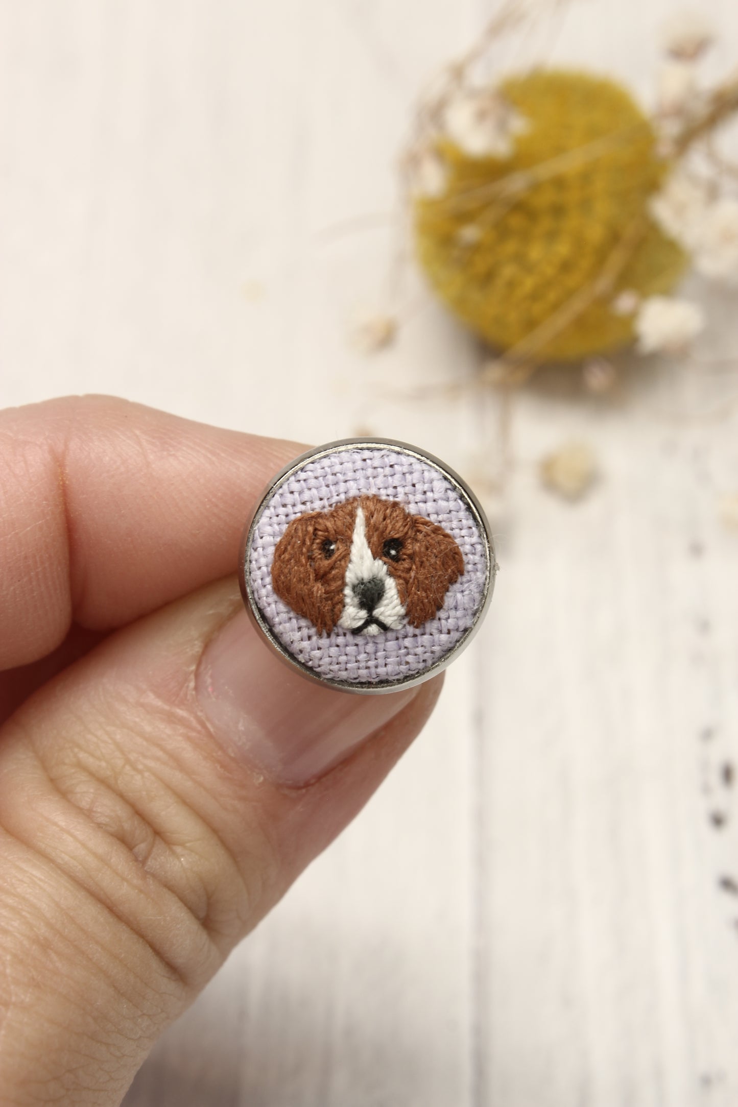 Embroidery Beagle Studs Earrings #2