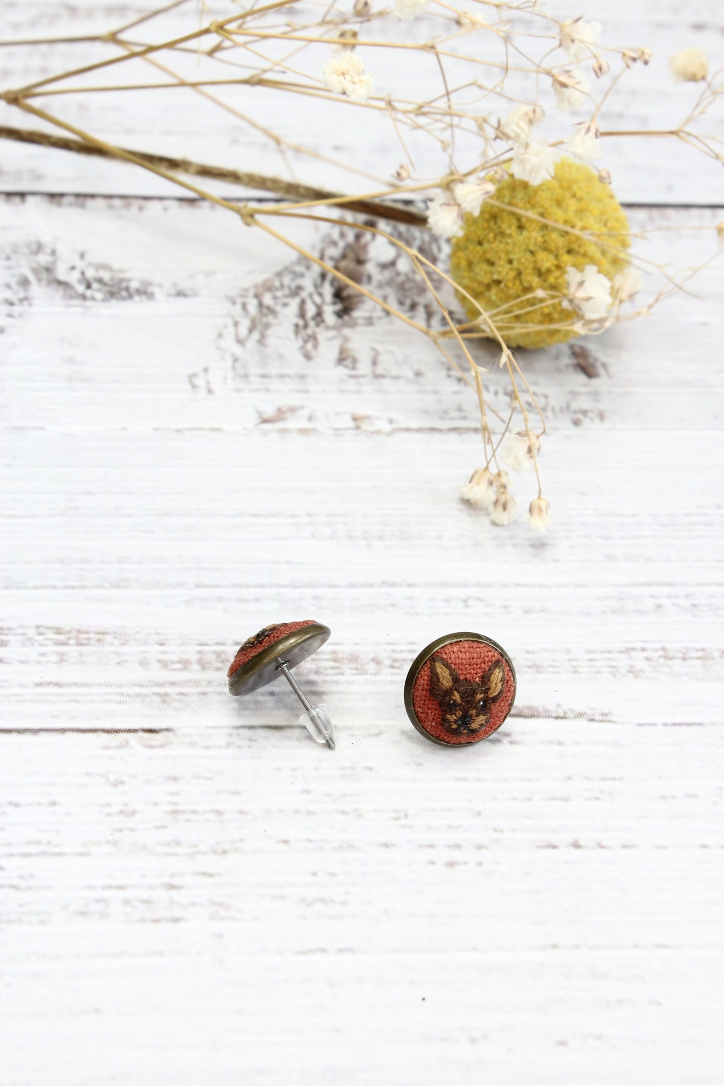 Embroidery Chihuahua Studs #221