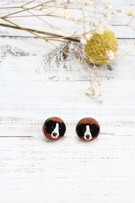 Embroidery Border Collie Studs #66