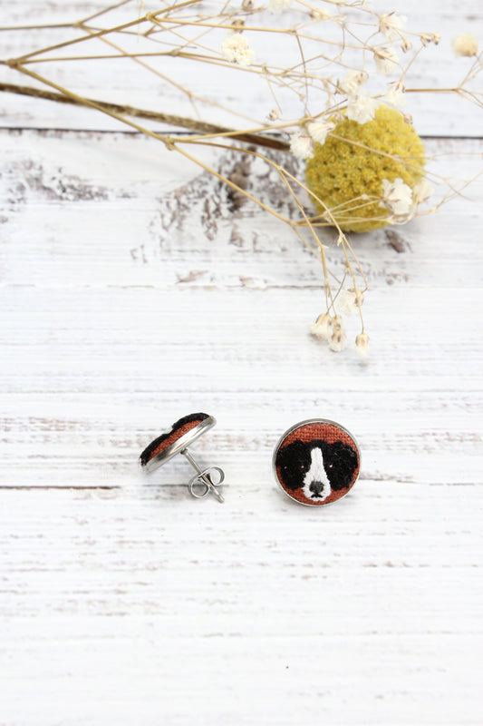 Embroidery Border Collie Studs #66