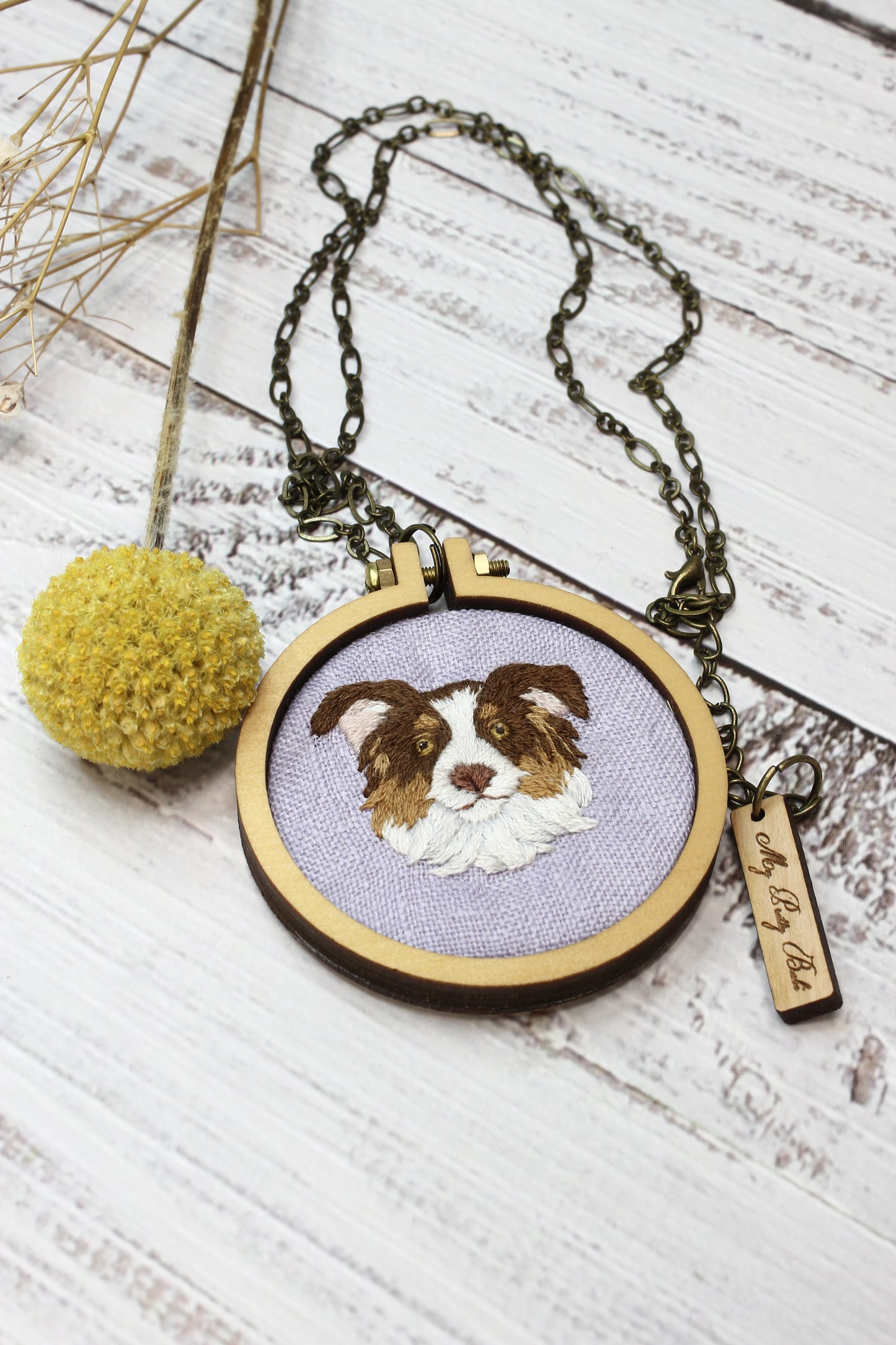 Embroidery Aussie Shepherd Necklace