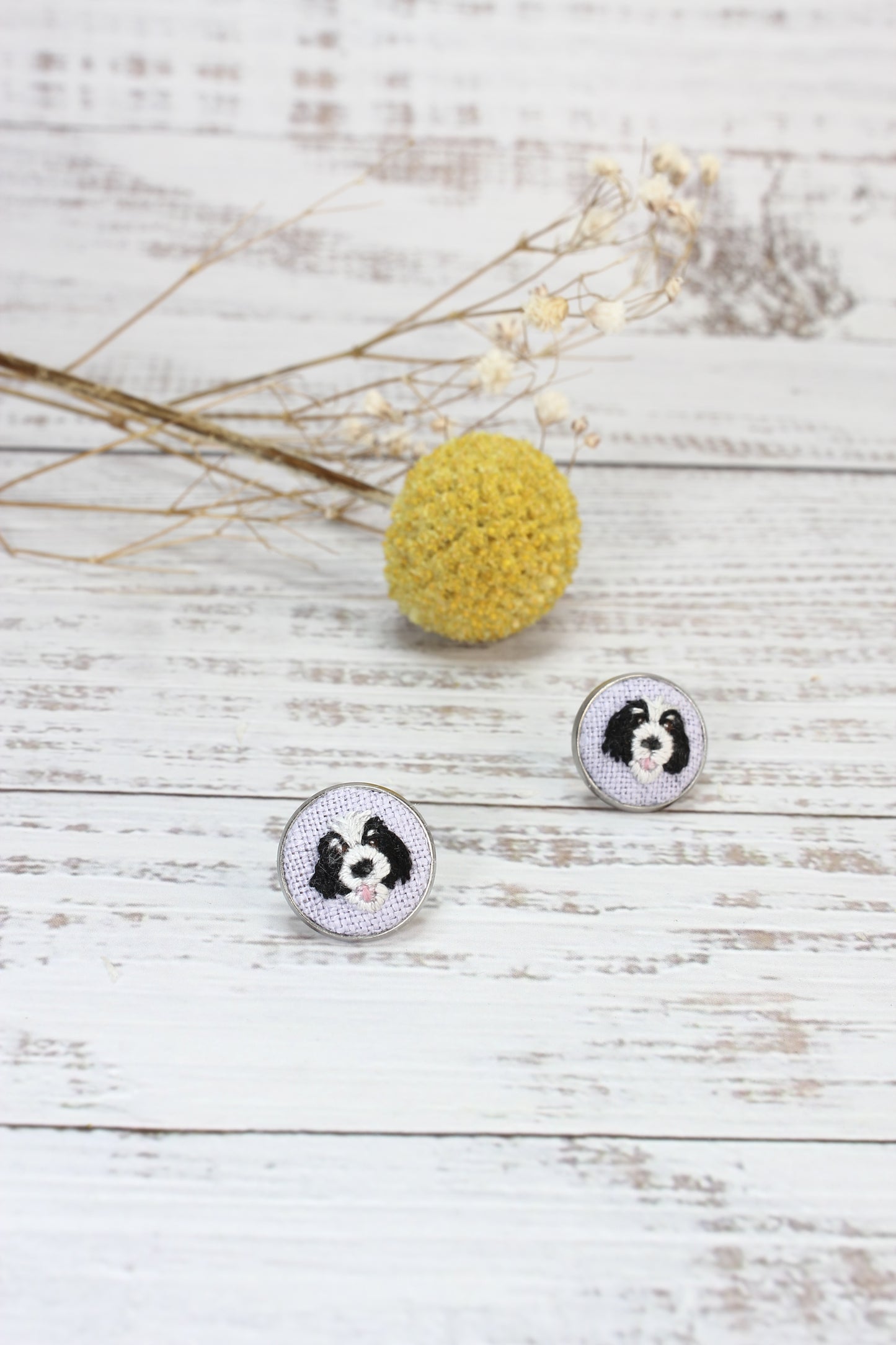 Embroidery Bernedoodle Studs #4
