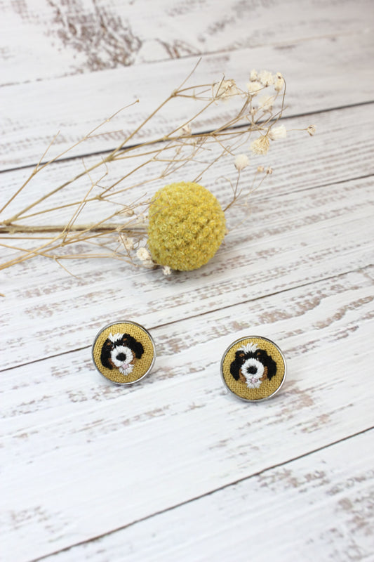 Embroidery Bernedoodle Studs #3
