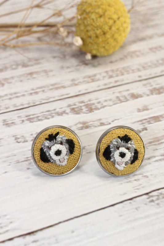 Embroidery Bernedoodle Studs #5