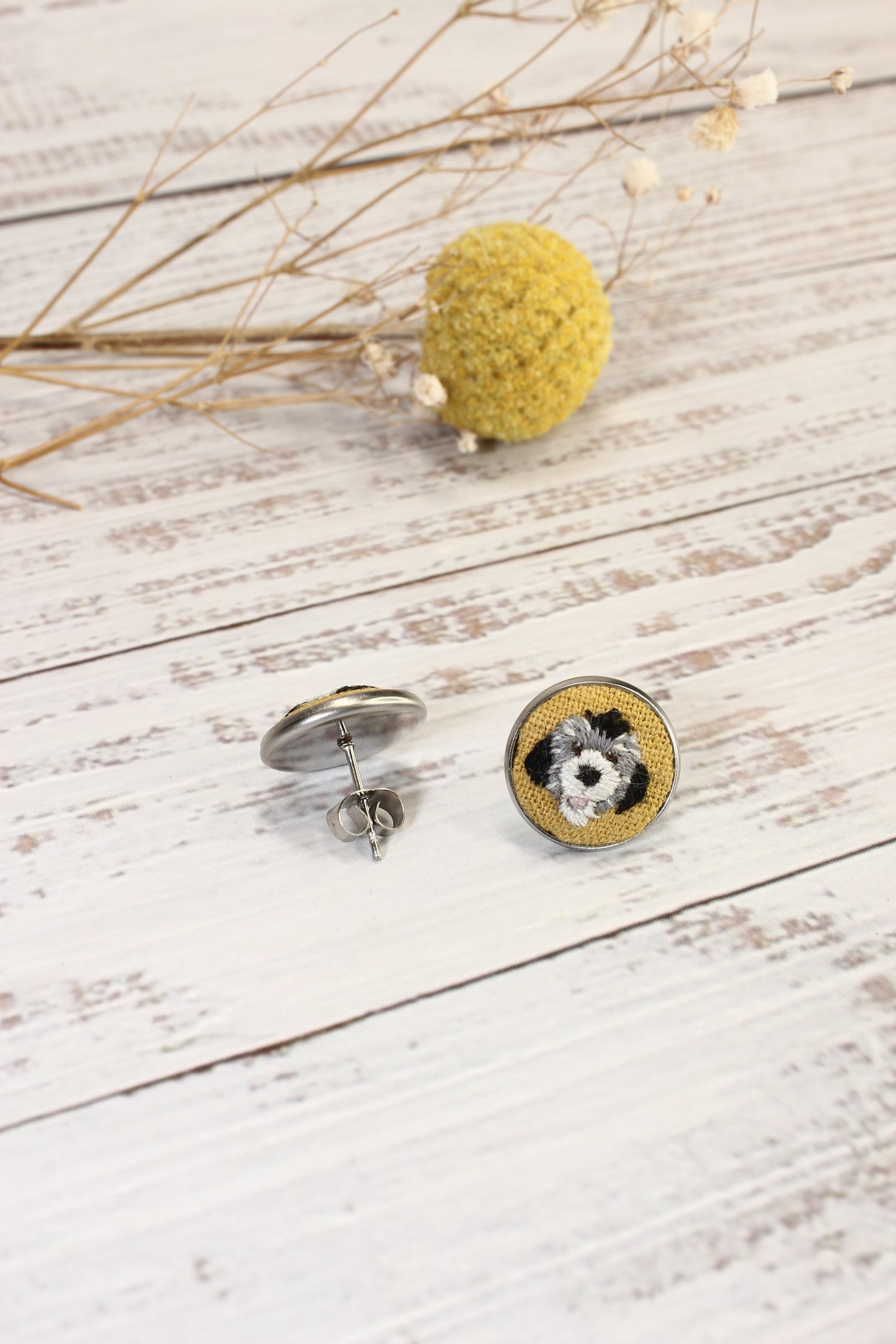 Embroidery Bernedoodle Studs #5