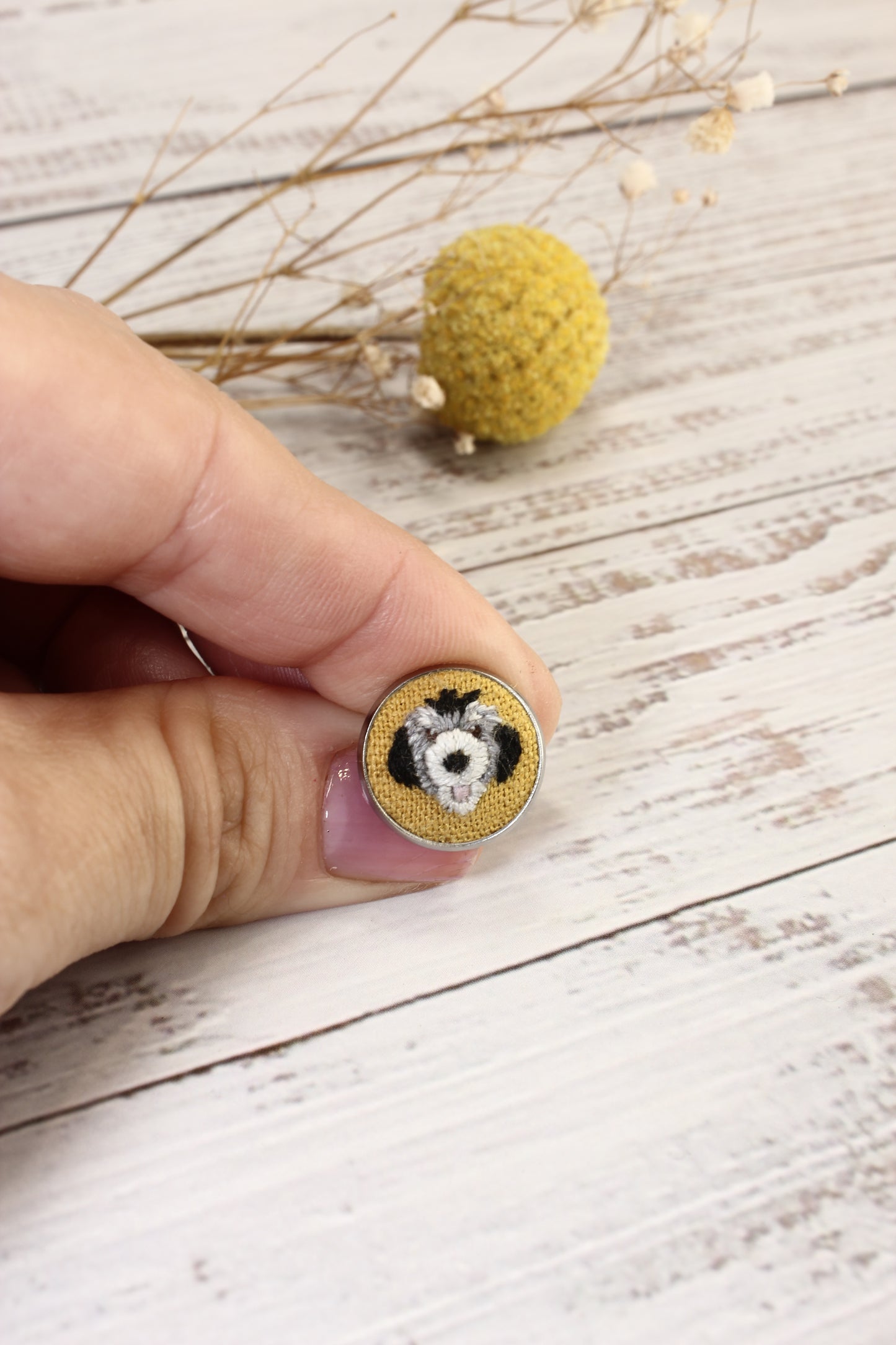 Embroidery Bernedoodle Studs #5