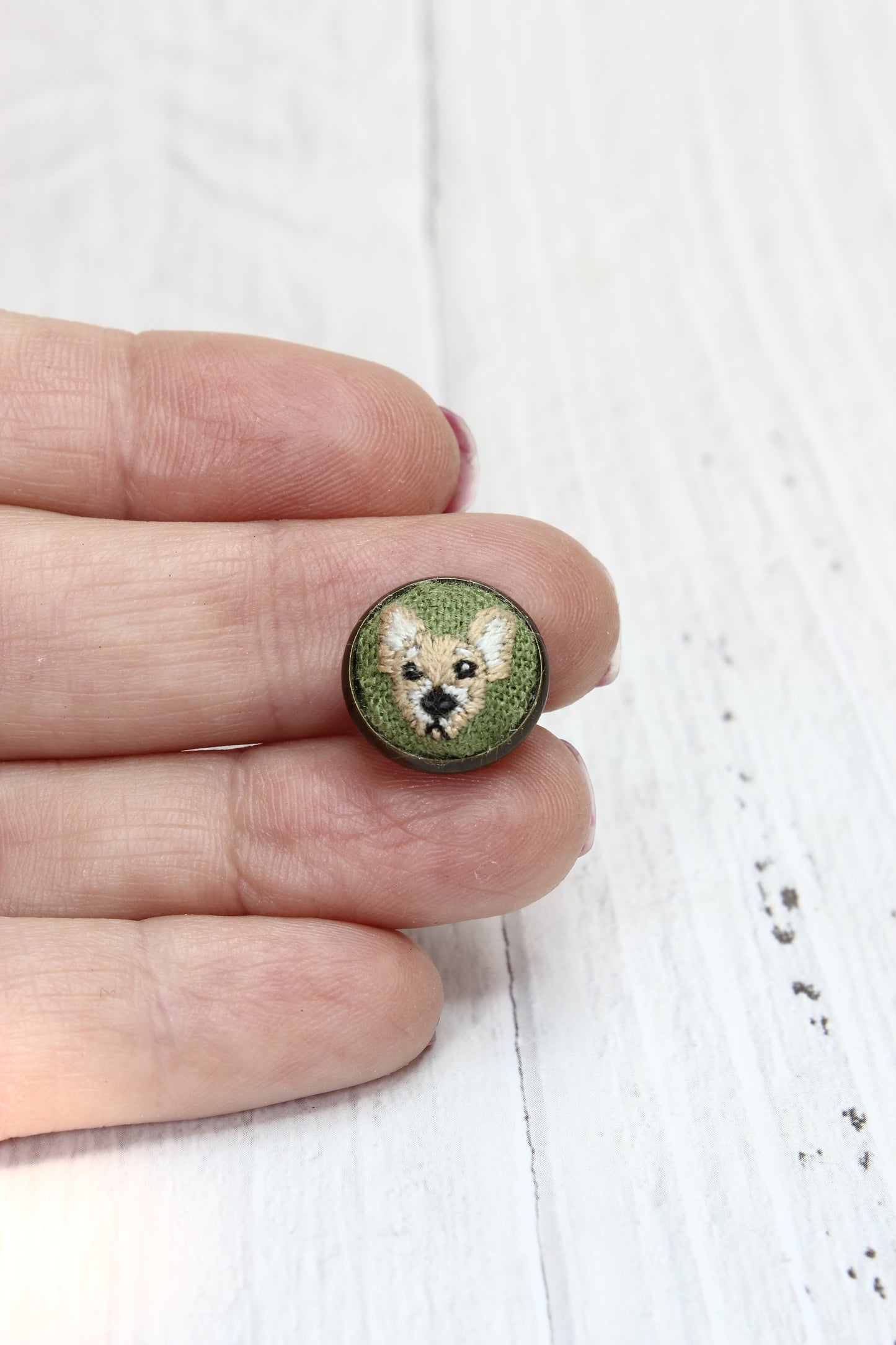 Embroidery Chihuahua Studs #221A