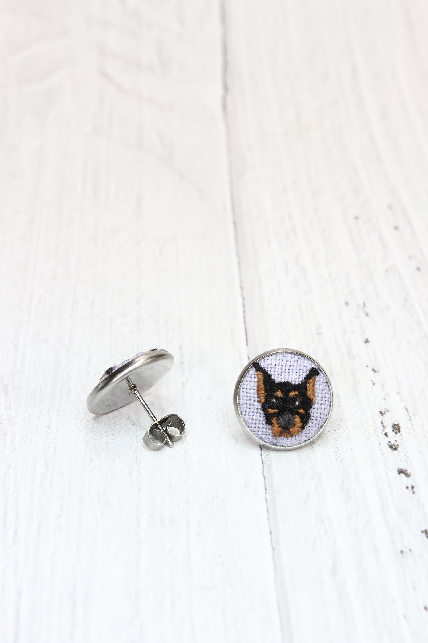 Embroidery Doberman Studs #205