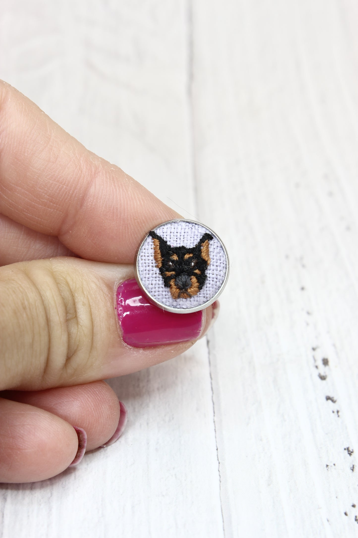 Embroidery Doberman Studs #205