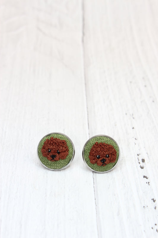 Embroidery Poodle Studs #80