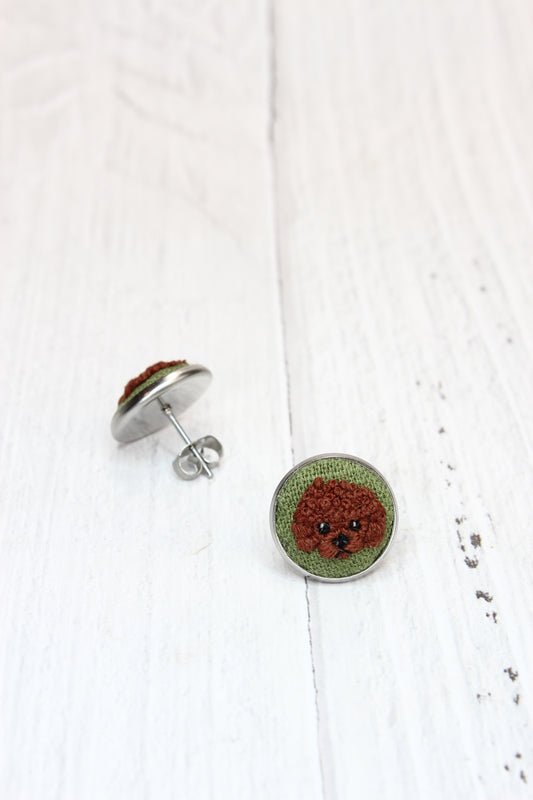 Embroidery Poodle Studs #80