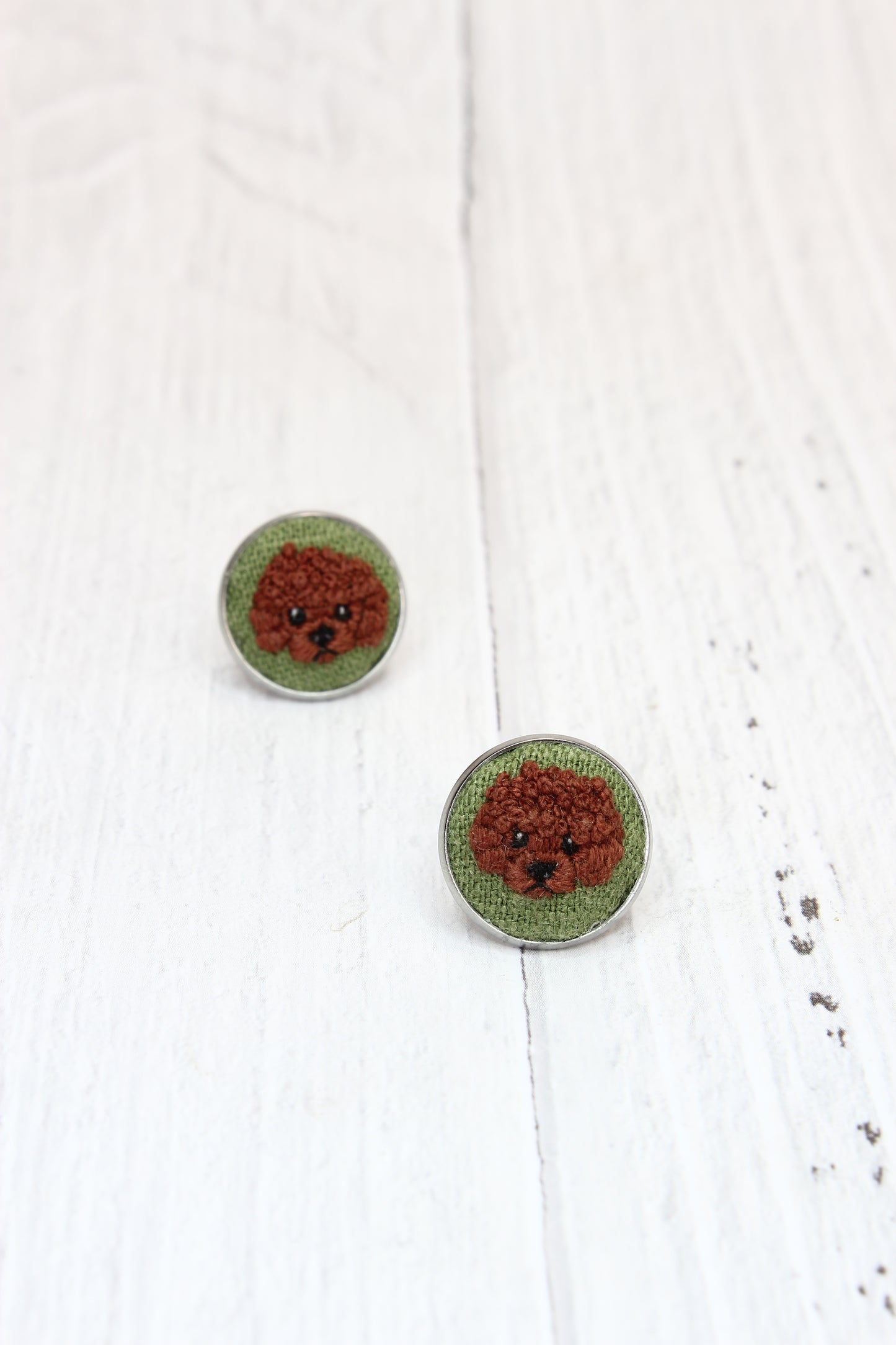 Embroidery Poodle Studs #80
