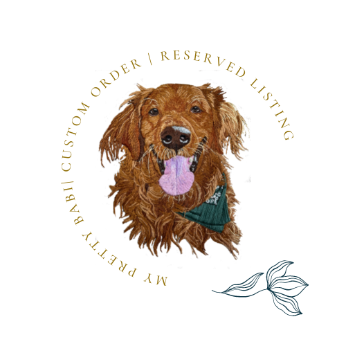 Reserved Listing for Erin Graham | Embroidery Custom Pet Portrait | Gold Keyring