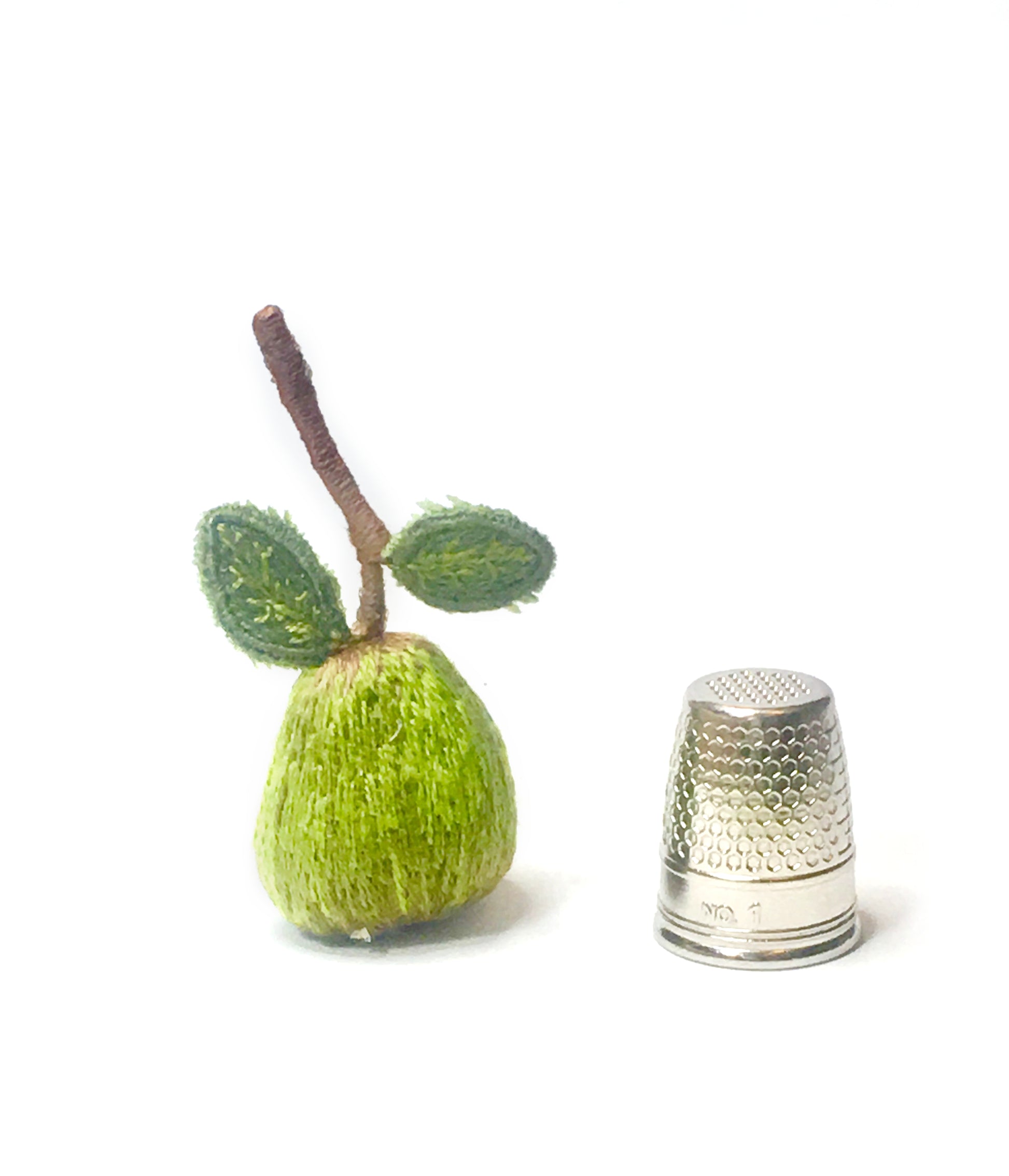 Embroidery Pear Necklace Stumpwork