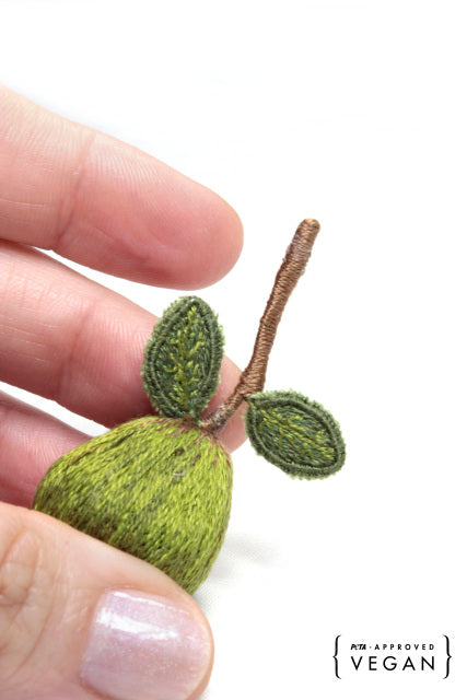 Embroidery Pear Necklace Stumpwork