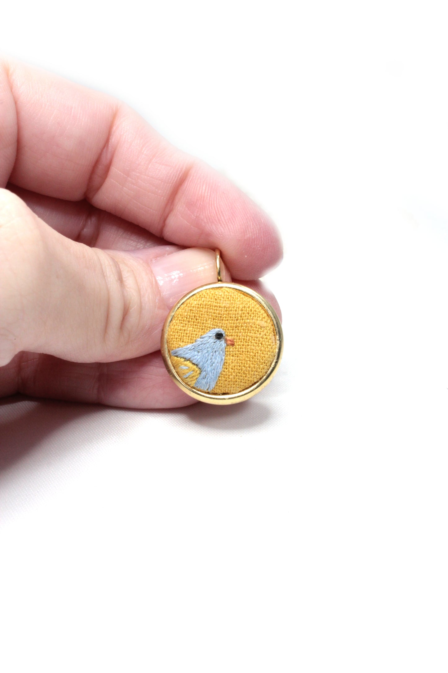 Embroidery Bird Earrings