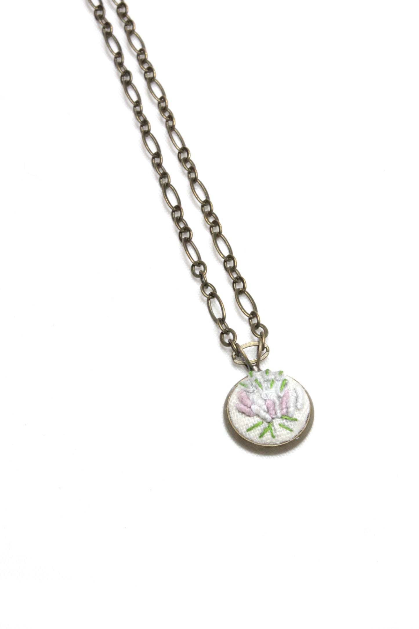 Embroidery Lilac Flower Necklace