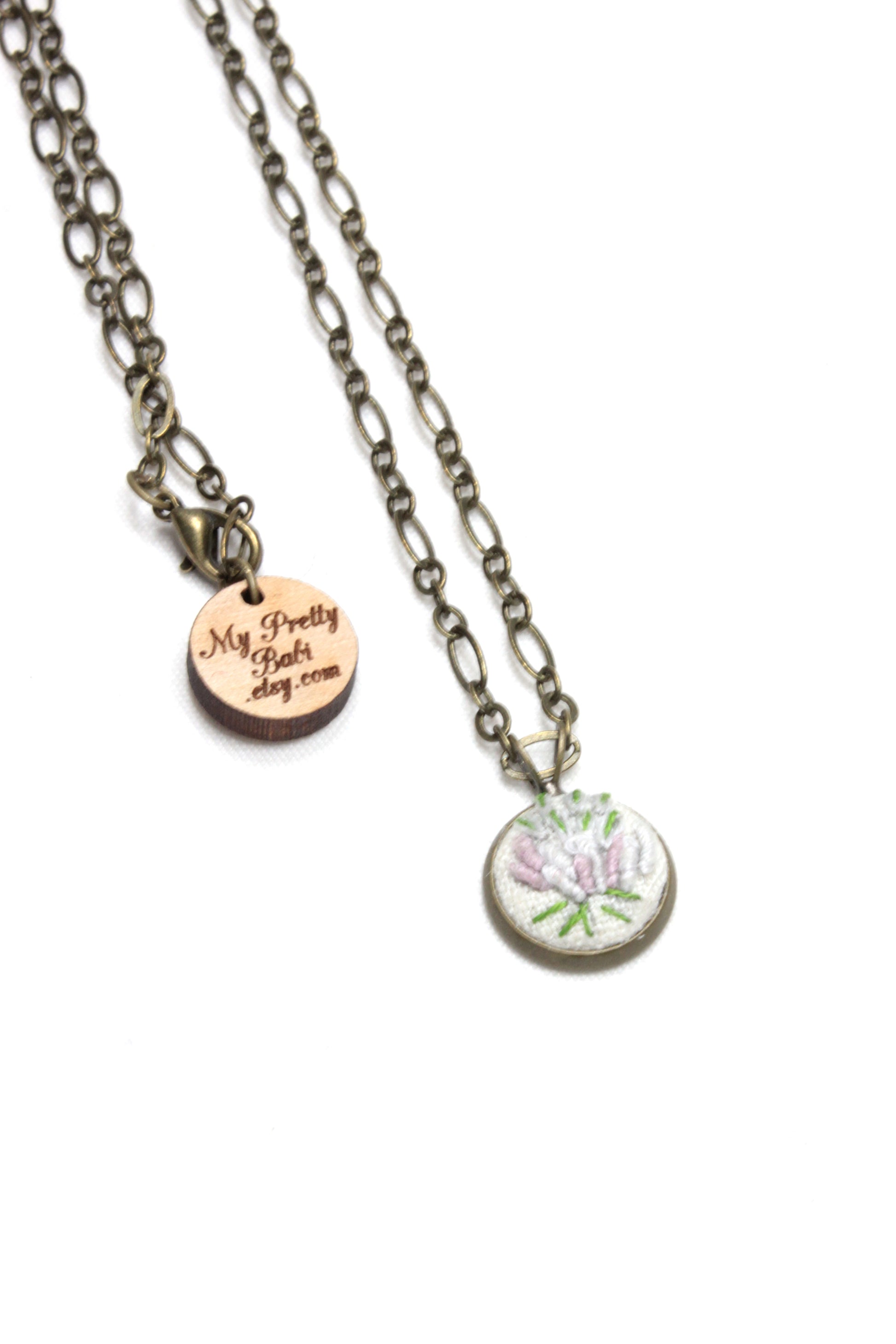 Embroidery Lilac Flower Necklace