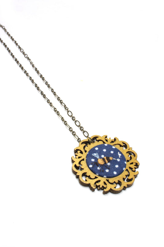 Embroidery Bee Necklace