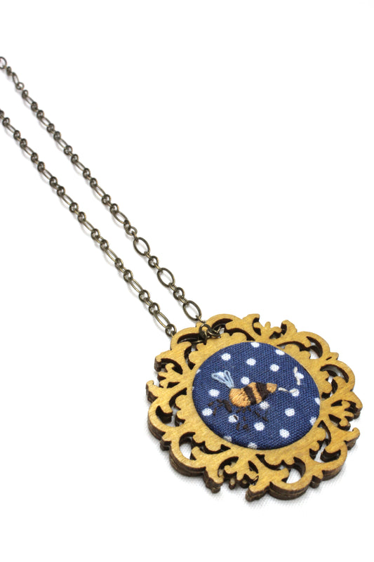 Embroidery Bee Necklace