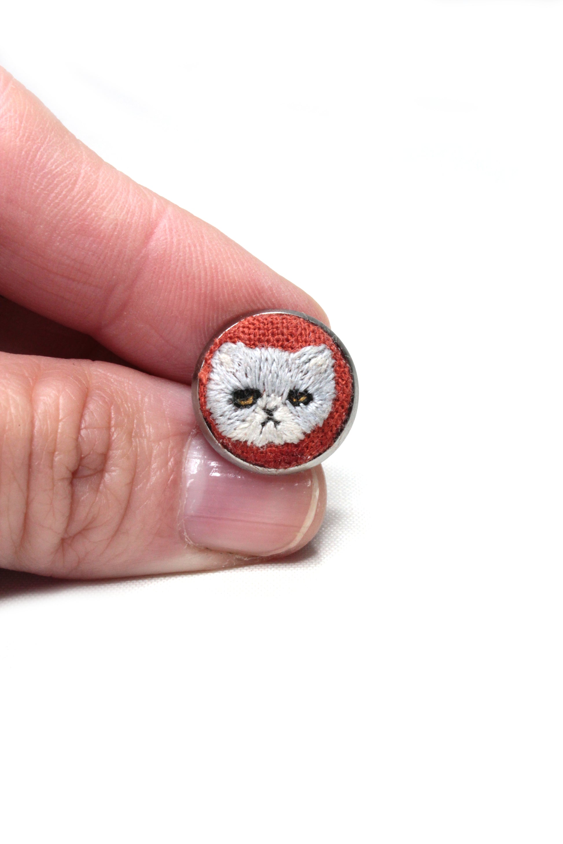 Embroidery Persian Cat Studs