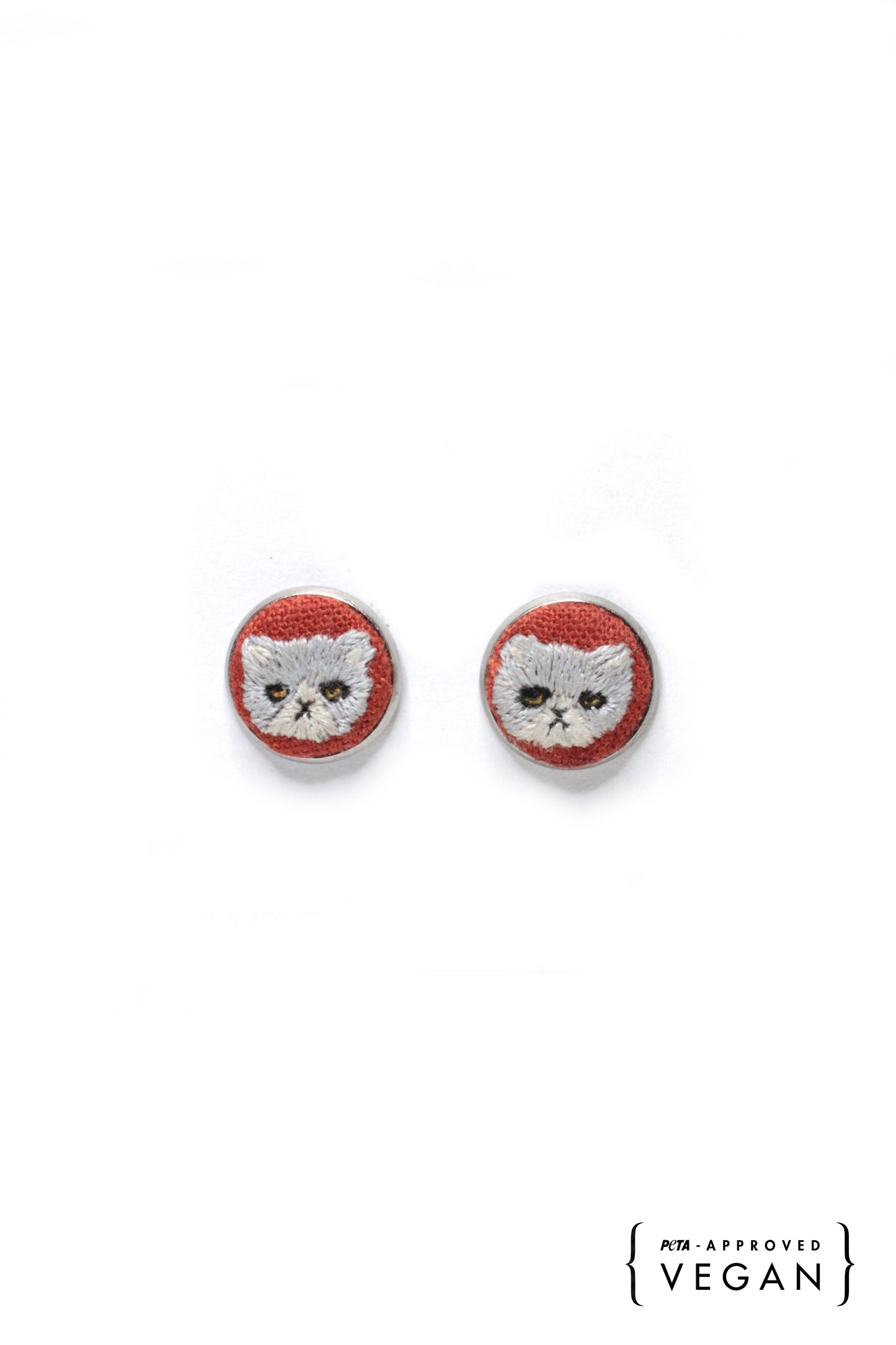 Embroidery Persian Cat Studs