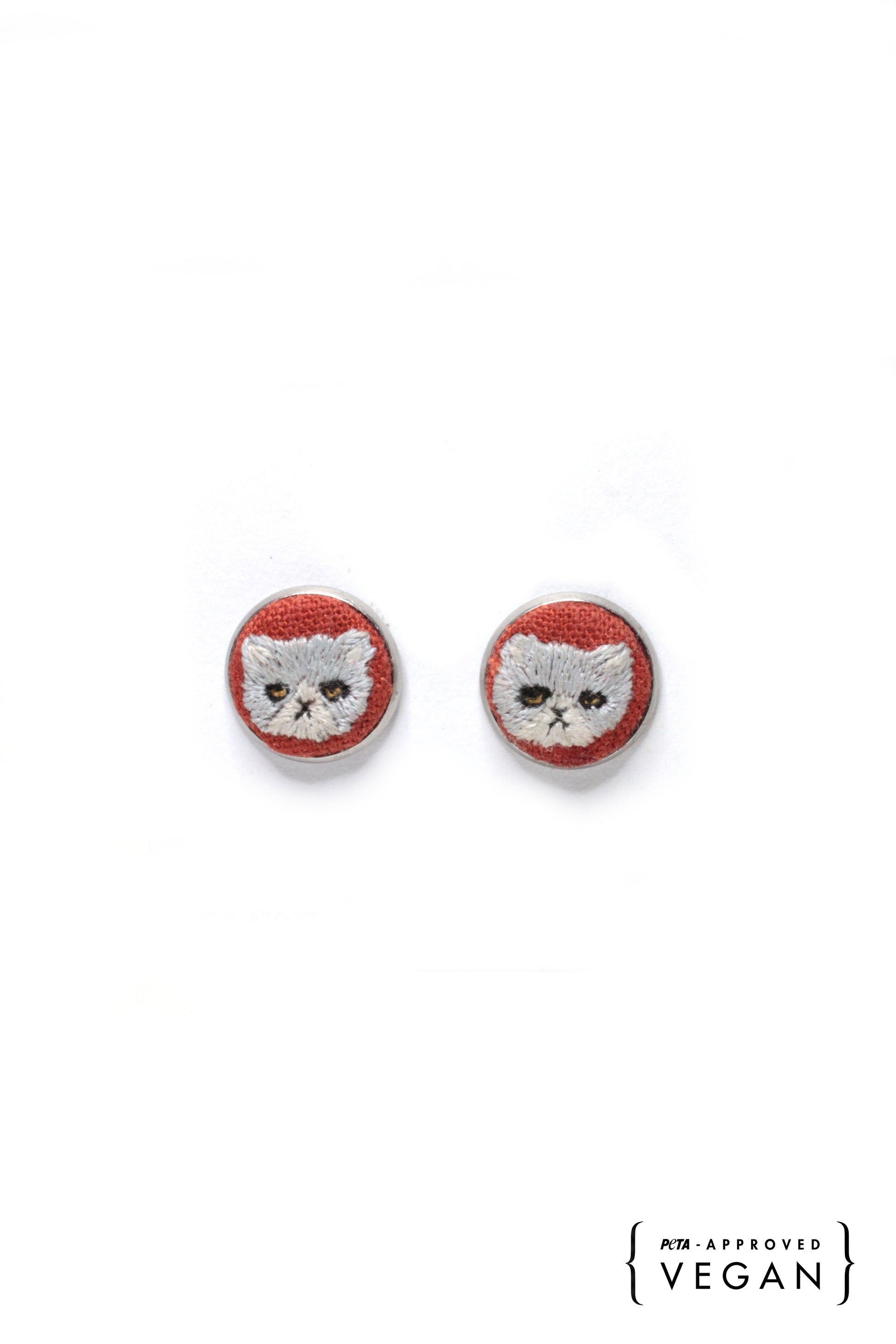 Embroidery Persian Cat Studs