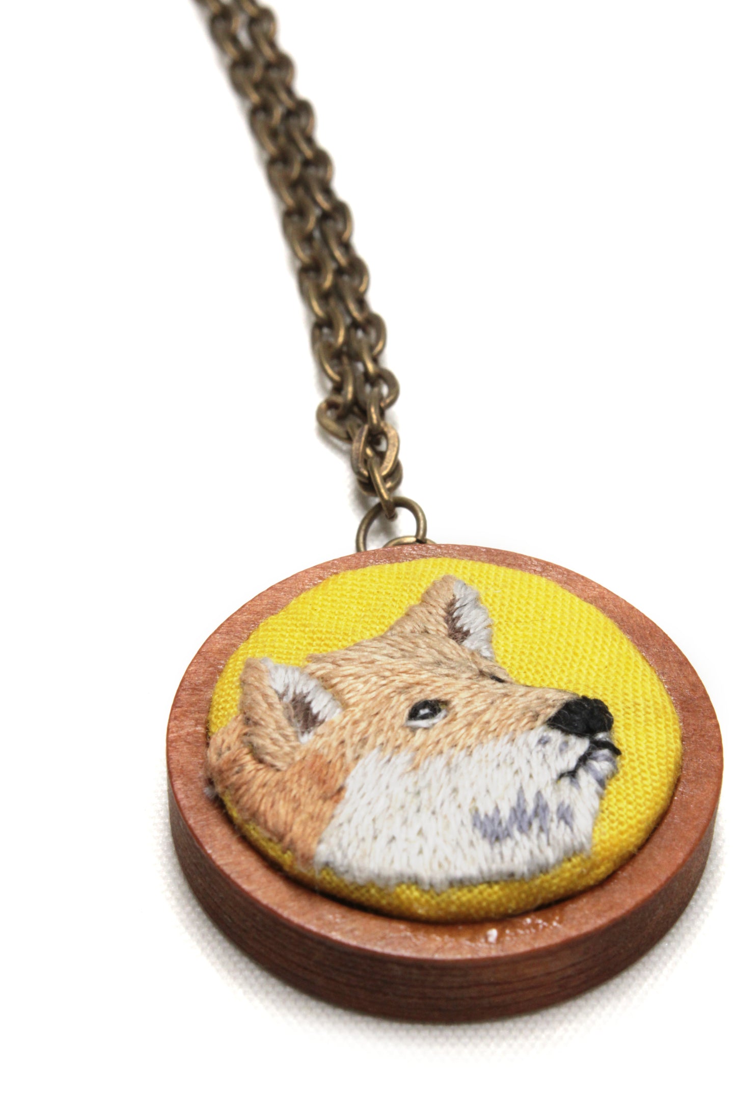 Embroidery Corgi Necklace