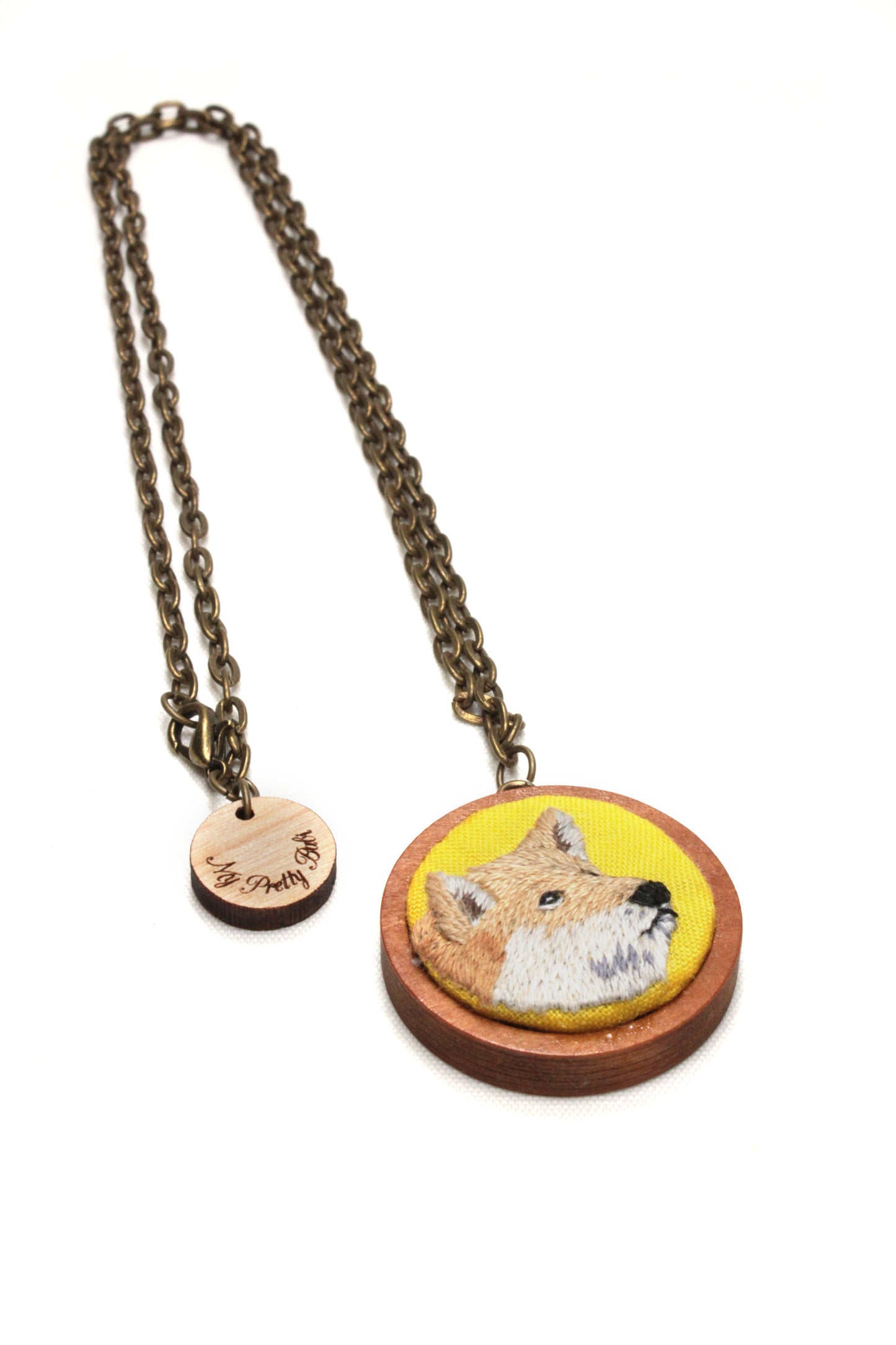 Embroidery Corgi Necklace