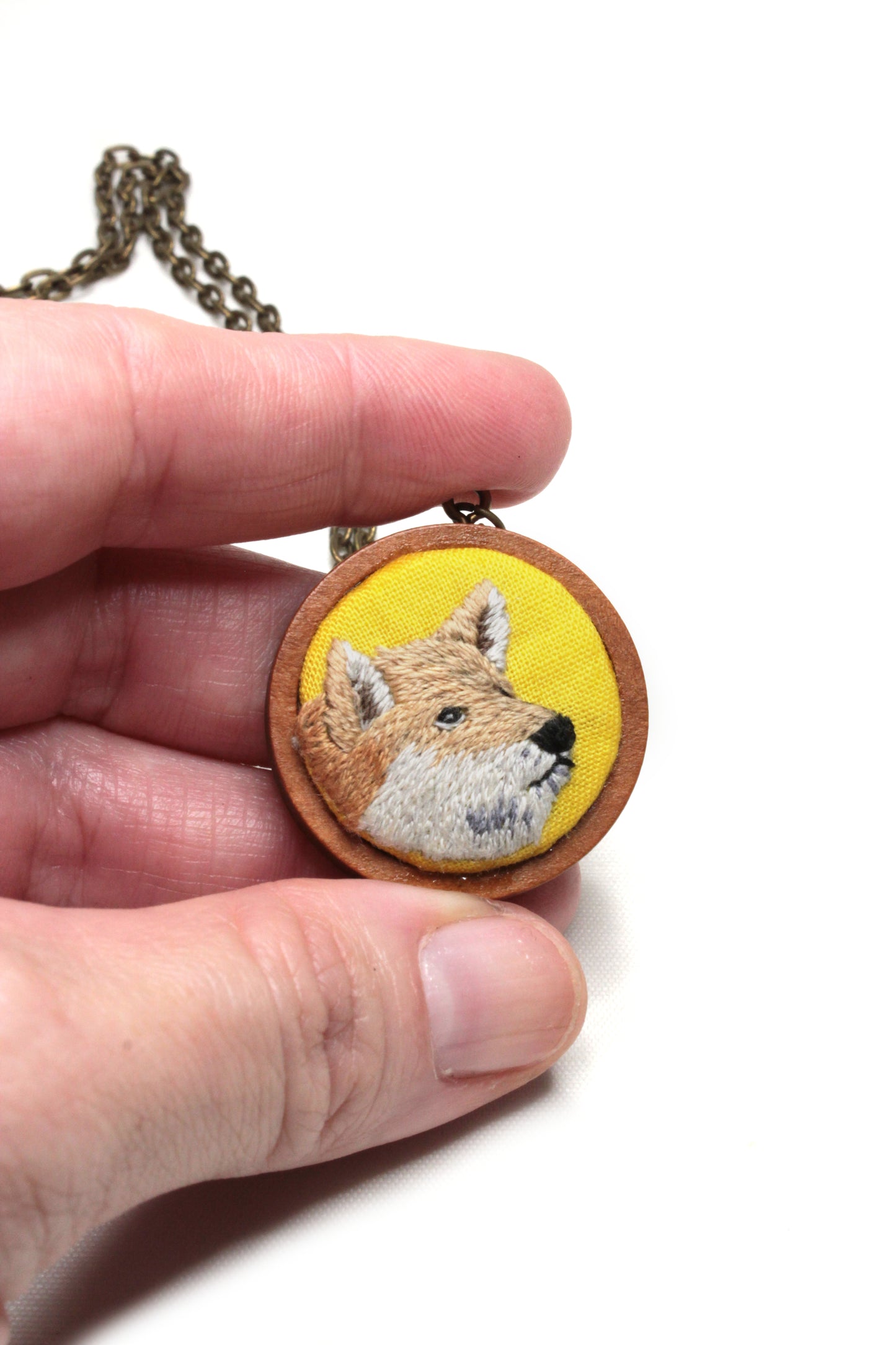 Embroidery Corgi Necklace