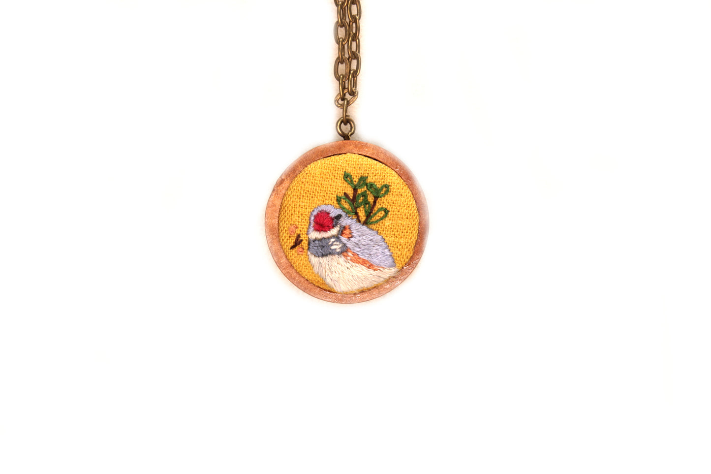 Embroidery Bird Necklace
