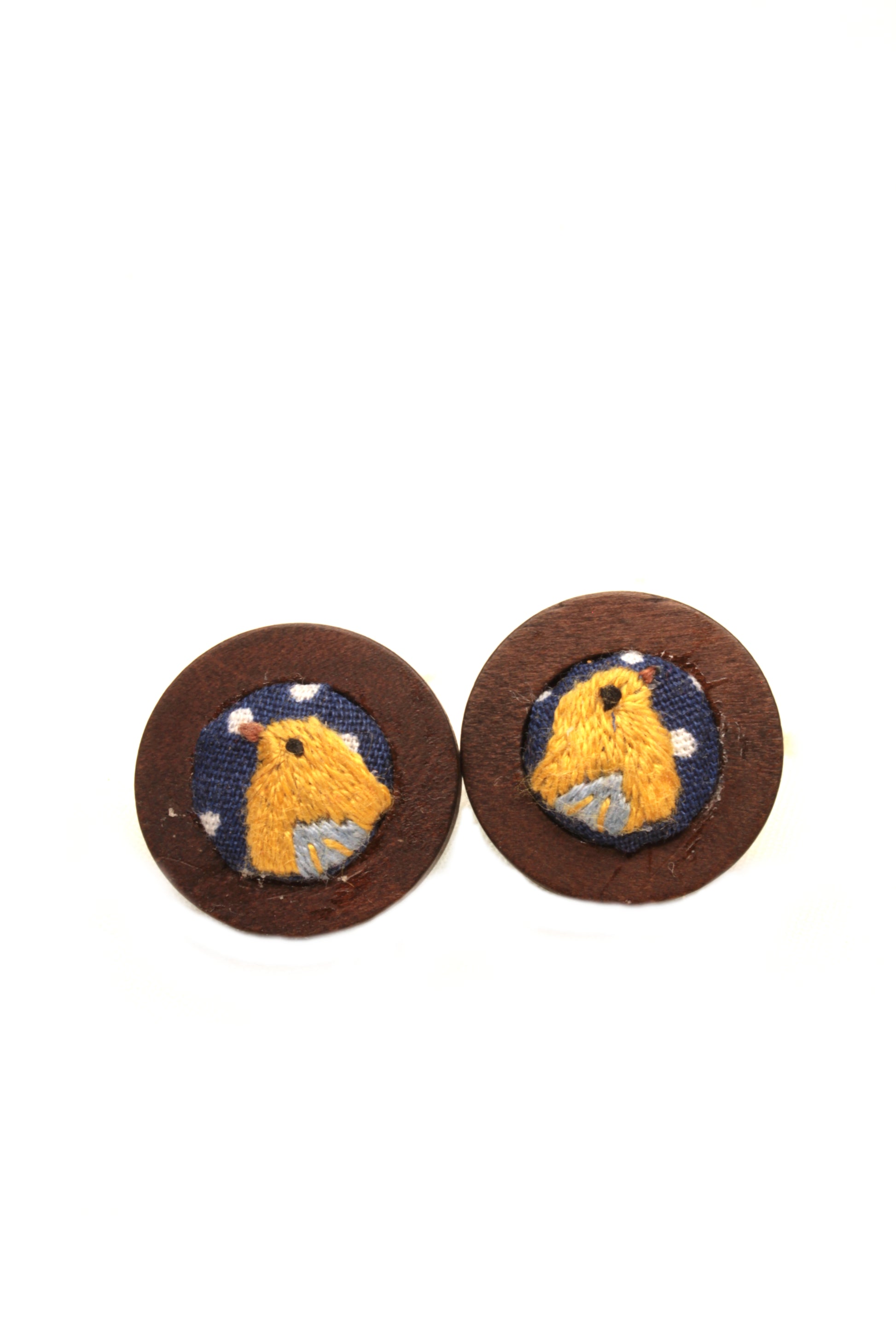 Embroidery Bird Studs Earrings