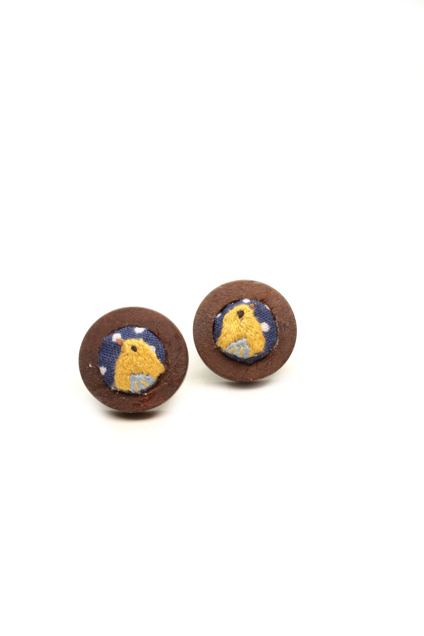 Embroidery Bird Studs Earrings