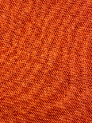 Custom Wedding Bouquet Flowers Portrait Burst Orange Linen Fabric