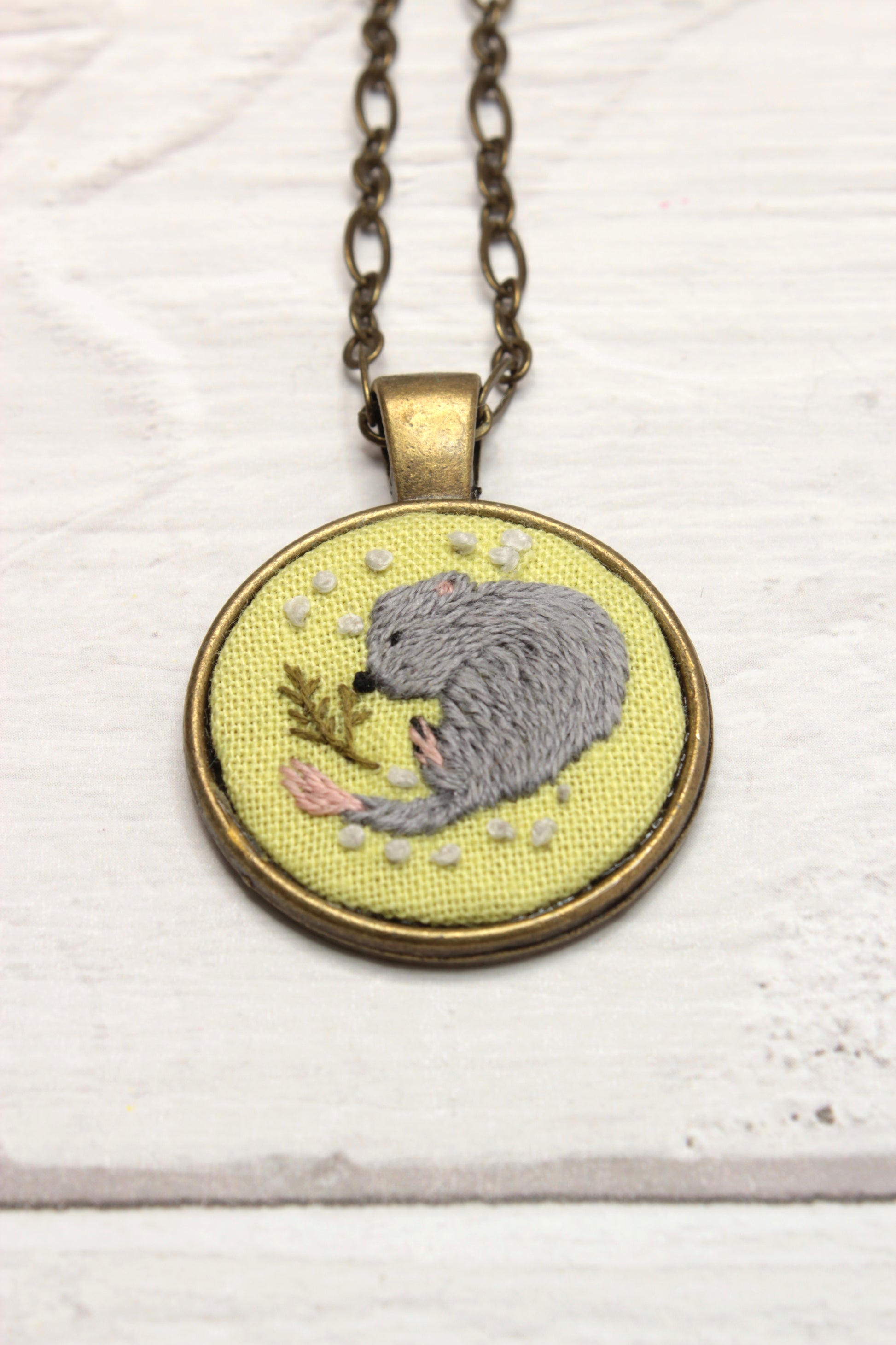 Embroidery Critter Necklace