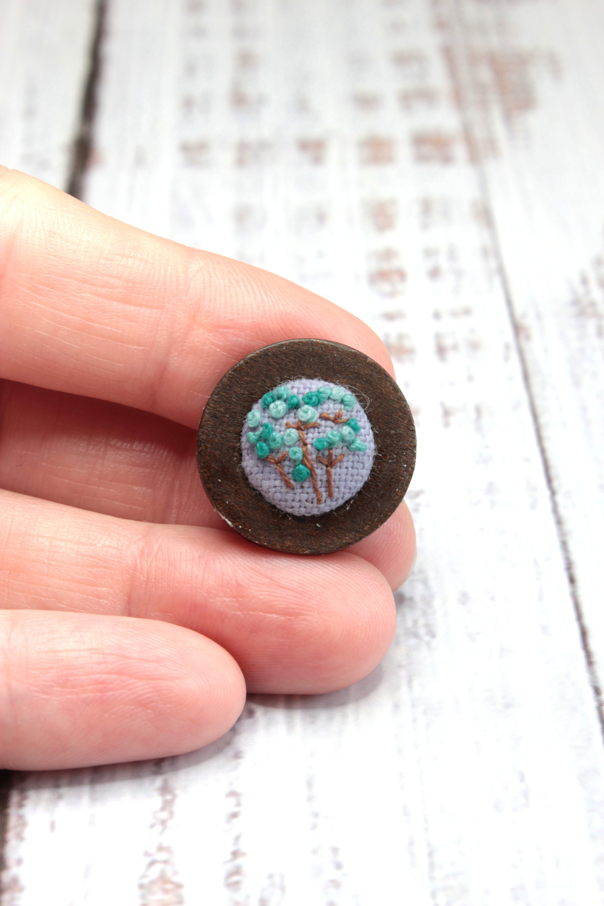 Embroidery Green Flower Studs Earrings