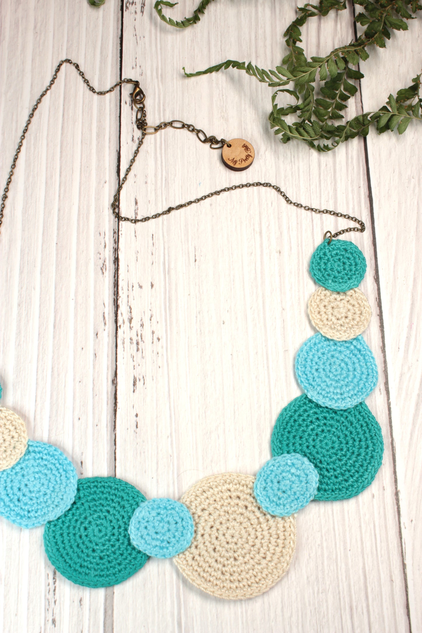 Multi colours Crochet Circle Necklace My Pretty Babi