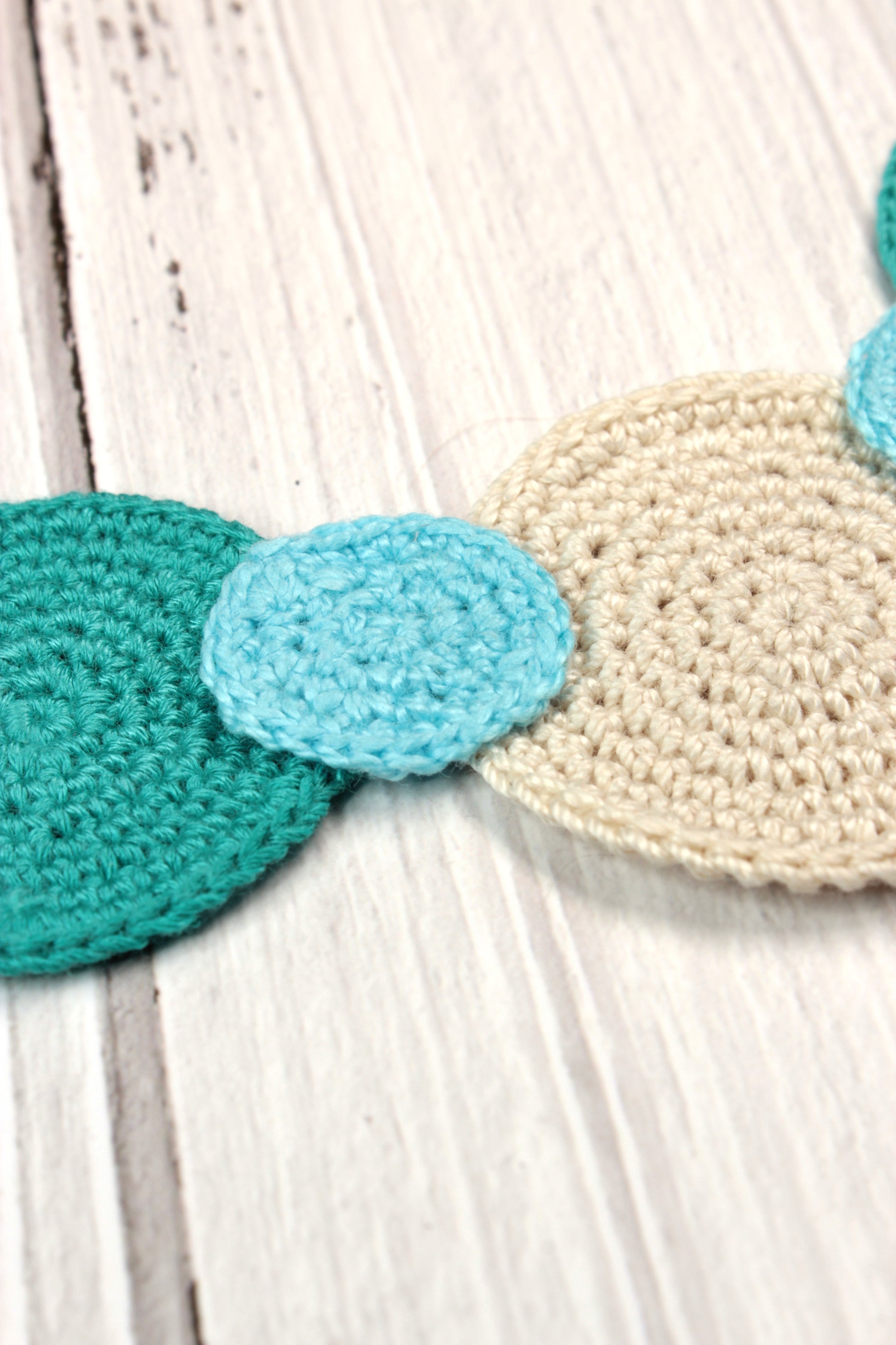 Multi colours Crochet Circle Necklace My Pretty Babi