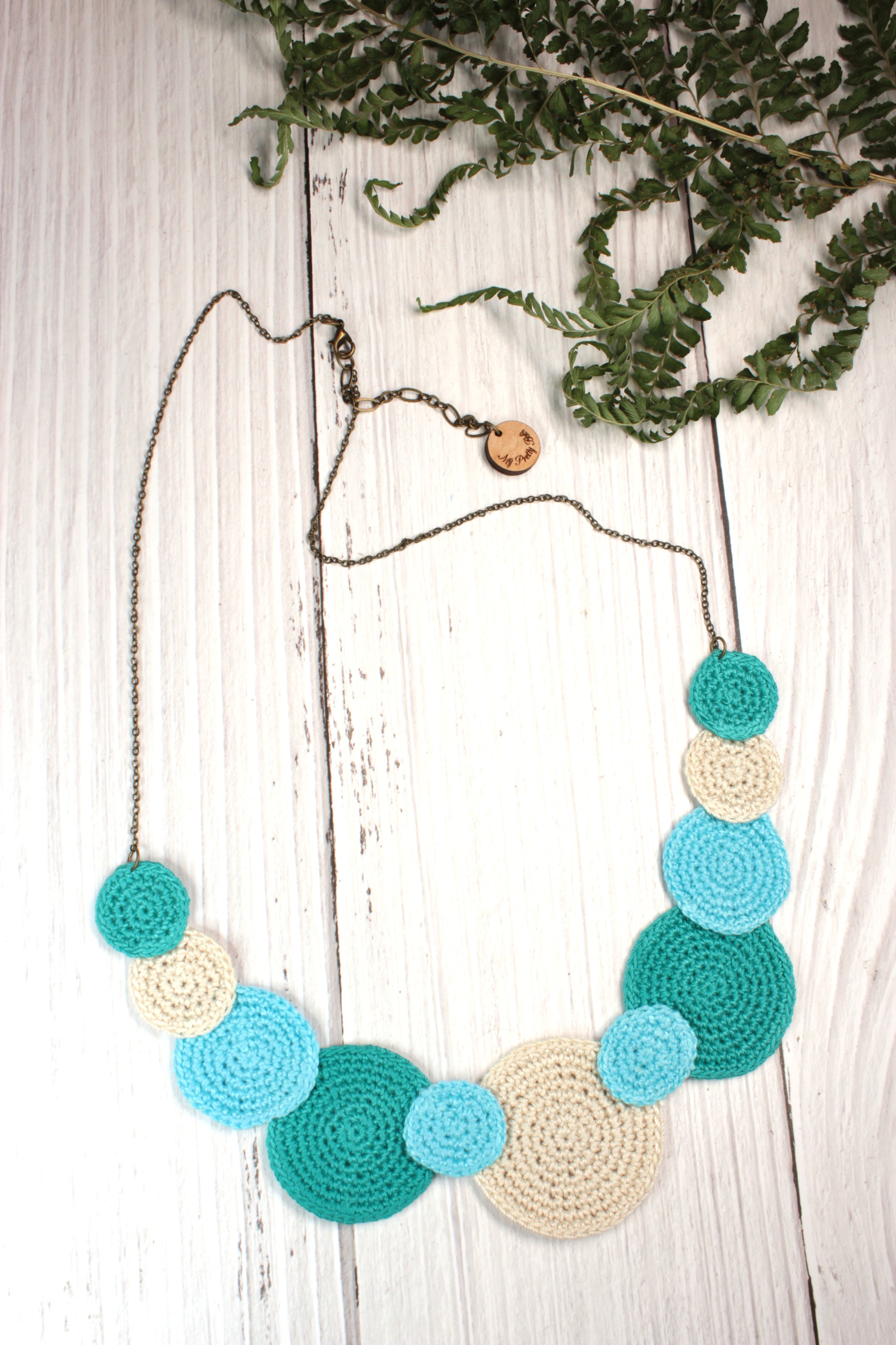 Multi colours Crochet Circle Necklace My Pretty Babi