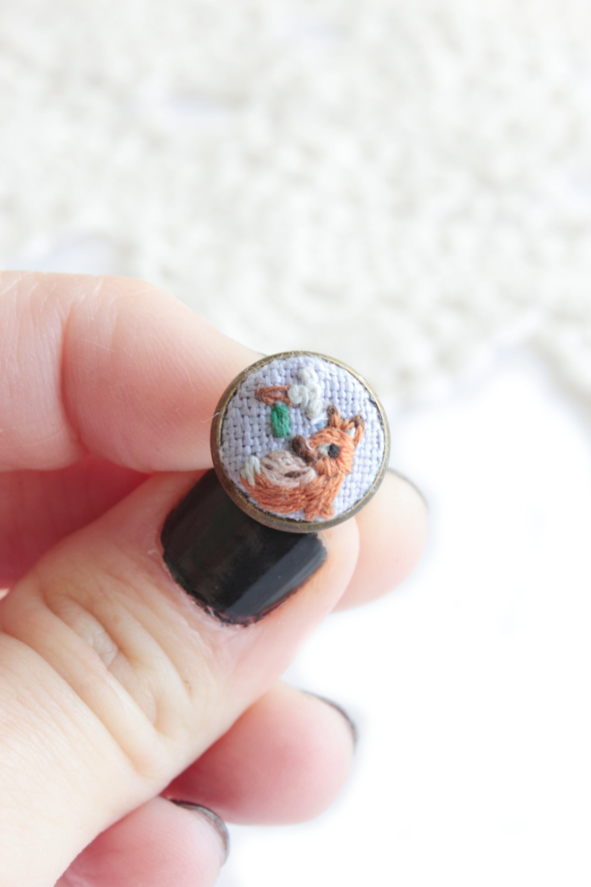 Embroidery Deer Studs Earrings