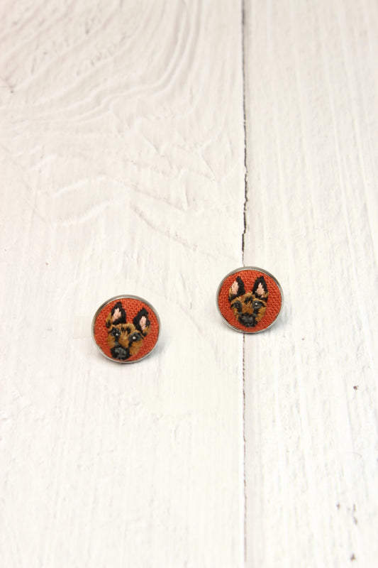 Embroidery German Shepherd Studs #207